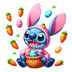 Stitch Bunny Easter Design - DTF Ready To Press