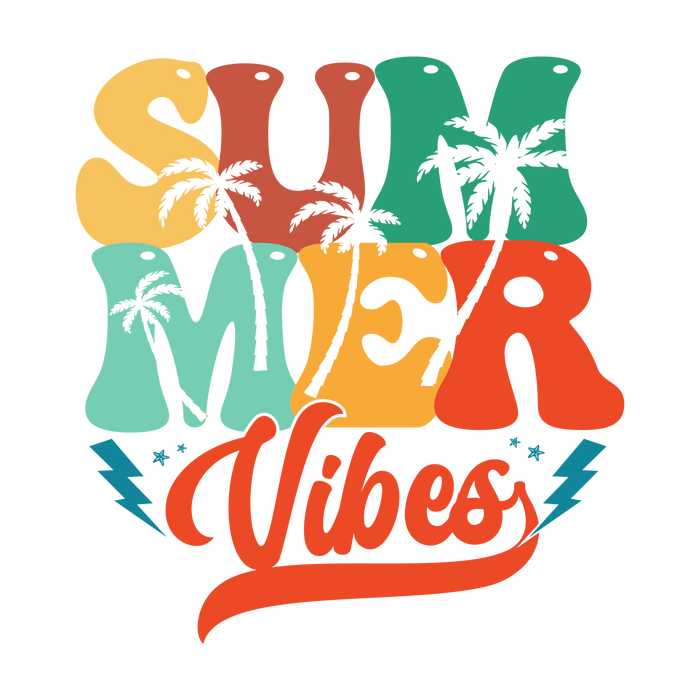 Cute Summer Vibes Design pressed on a garment