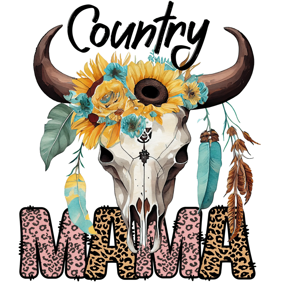 Country Mama Leopard Design - DTF Ready To Press
