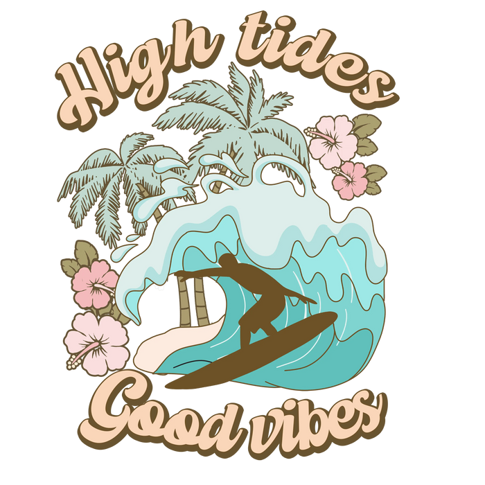 Cool Surfing Design pressed on a garment