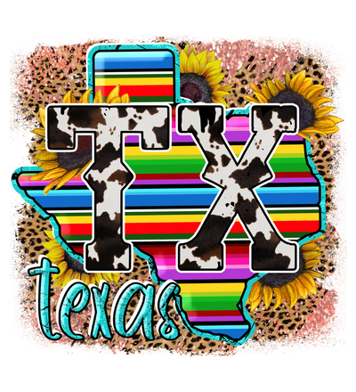 Tx Texas Leopard Design - DTF Ready To Press - DTF Dallas 