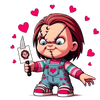 Chucky Valentine's Day Heart Design - DTF Ready To Press