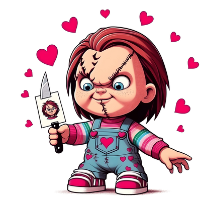 Chucky Valentine's Day Heart Design | DTF Dallas - DTF Dallas 