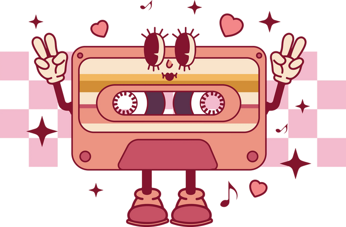 Valentine Tape Design pressed on a garment