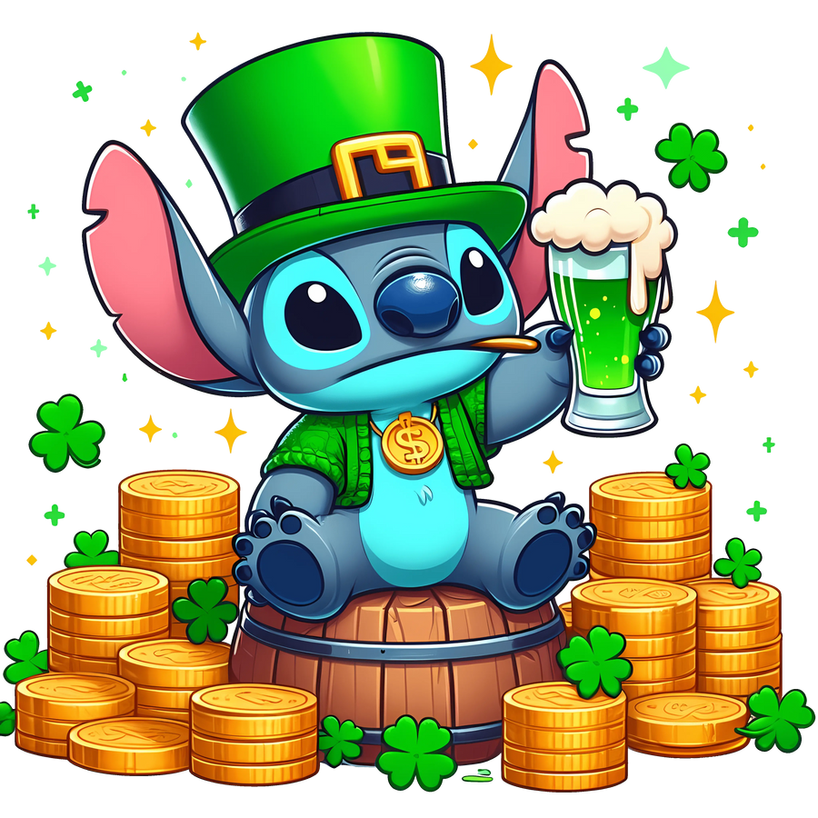 Disney Stitch St. Patrick's Green Beer Design | DTF Dallas