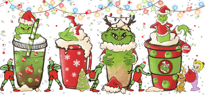 UV DTF 16 oz Libbey Glass Cup Christmas Grinch | DTF Dallas - DTF Dallas 