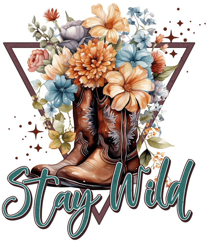 Stay Wild Cowgirls Design pressed on a garment
