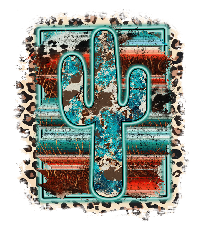 Cactus Leopard Design pressed on a garment