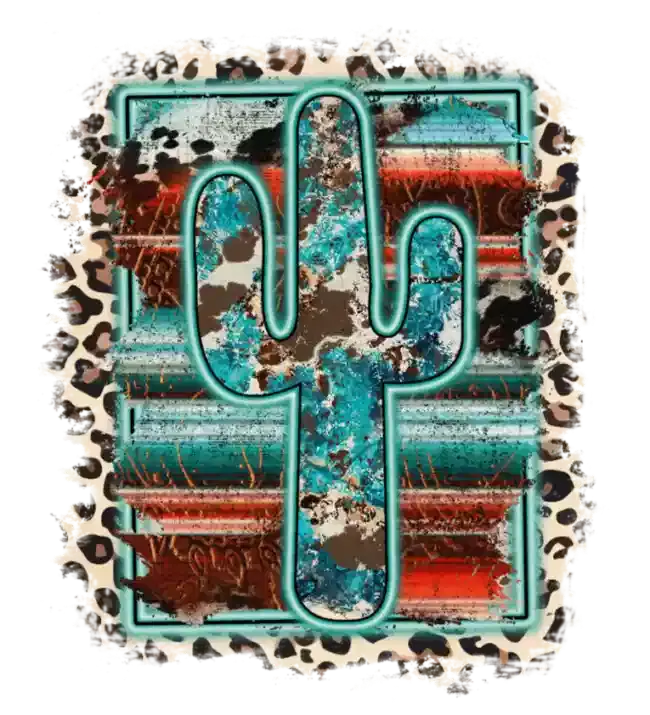Cactus Leopard Design pressed on a garment