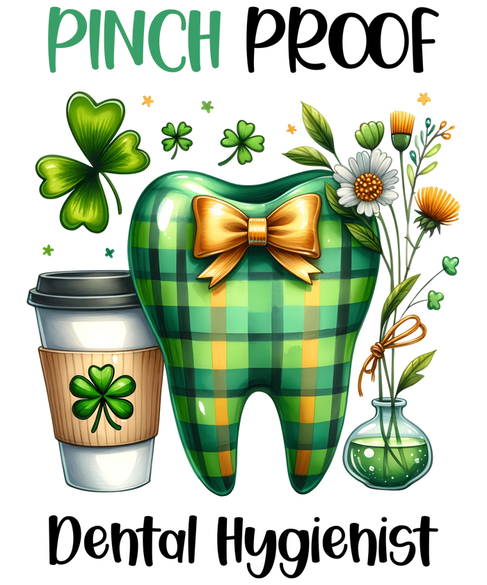 Lucky Dental Hygienist St. Patrick's Design pressed on a garment
