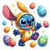 Disney Baby Stitch Happy Easter Design - DTF Ready To Press