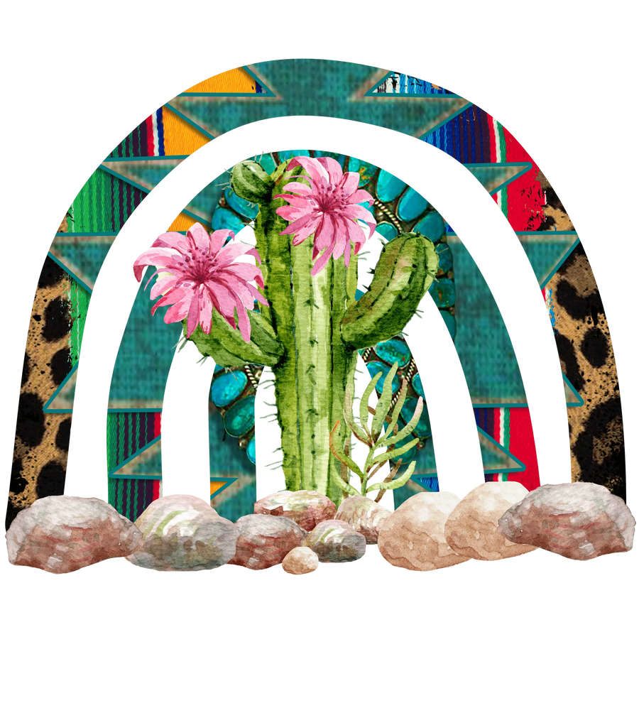 Cactus Rainbow Design - DTF Ready To Press