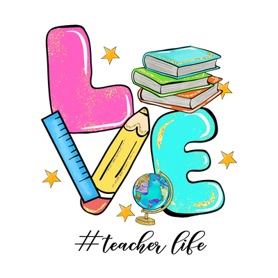 Living That Teacher Life Design Ready to Press | DTF Dallas - DTF Dallas 