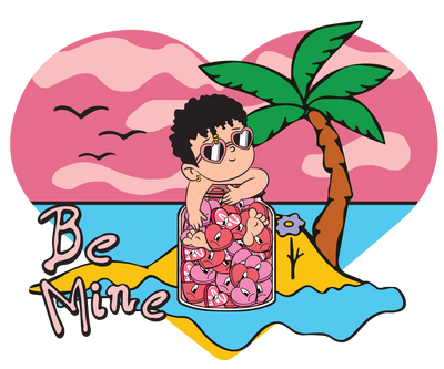 Bad Bunny Be Mine Beach Valentine's Day Design | DTF Dallas - DTF Dallas 