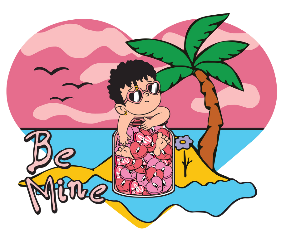 Bad Bunny Be Mine Beach Valentine's Day Design | DTF Dallas