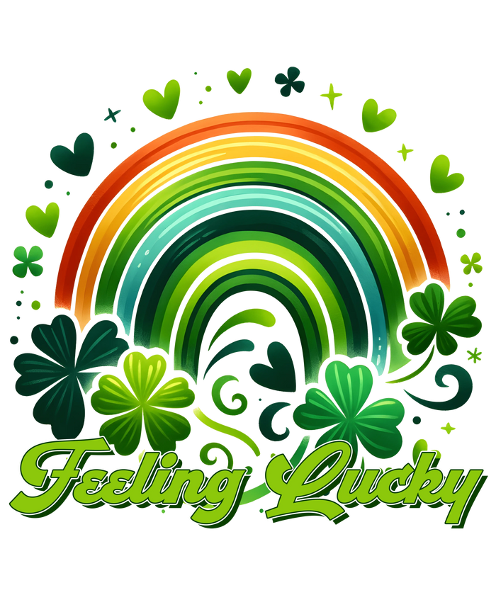 Happy Patrick's Day Feeling Lucky Design pressed on a garment