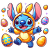 Bunny Stitch and Easter Eggs Design - DTF Ready To Press