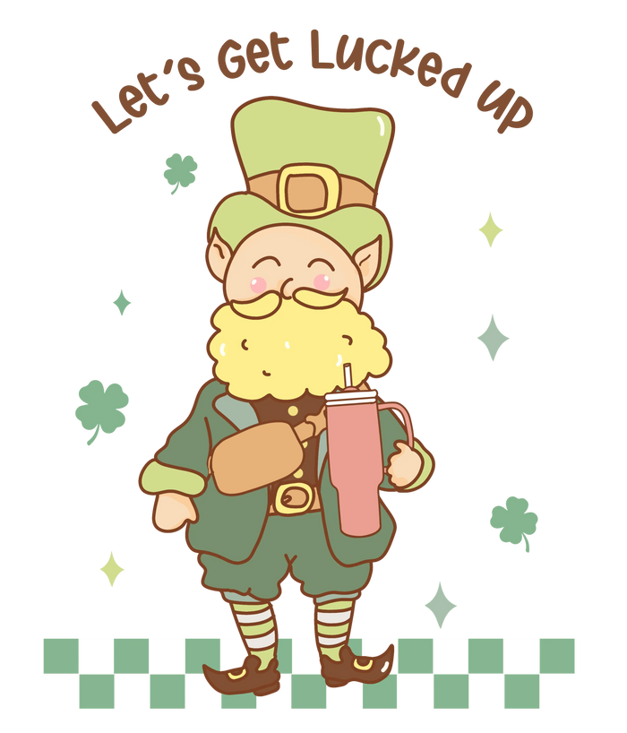 Funny Patrick Day Gnome Design pressed on a garment