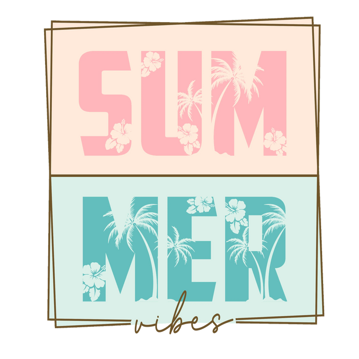 Cute Summer Vibes Design  Beach Day Collection pressed on a garment