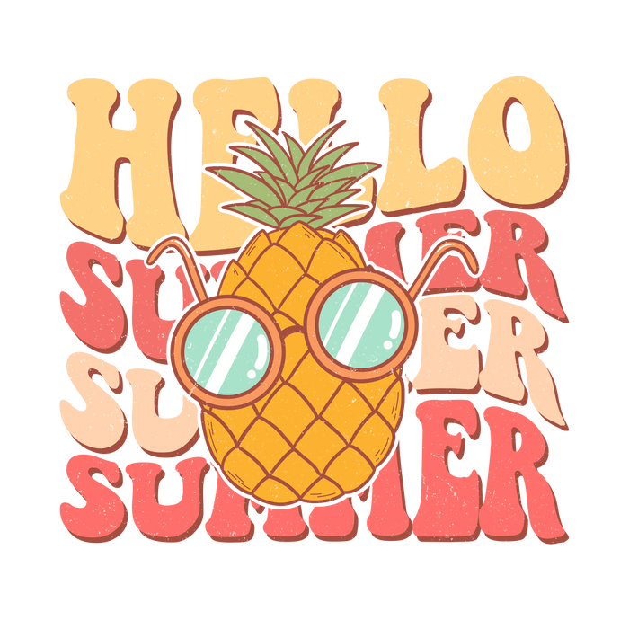 Hello Summer Design  Seaside Dream Collection pressed on a garment