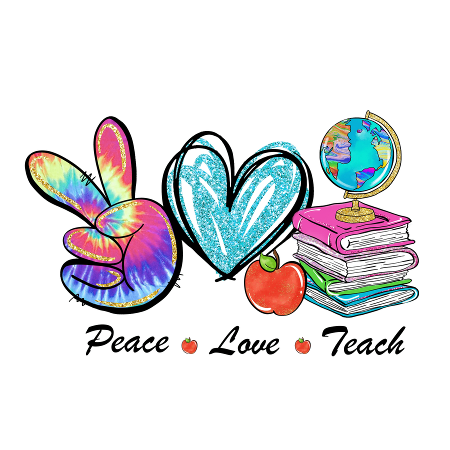 Peach Love Teach Design - DTF Ready To Press