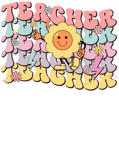 Retro Teacher Design - DTF Ready To Press - DTF Dallas 