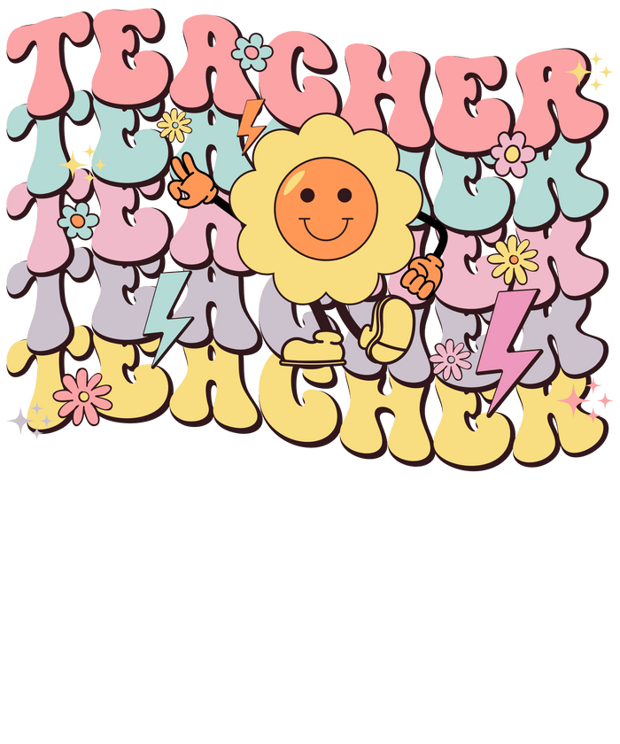 Retro Teacher Design pressed on a garment