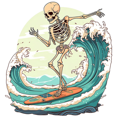 Skeleton Summer Design - DTF Ready To Press - DTF Dallas 