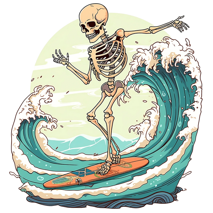 Skeleton Summer Design pressed on a garment