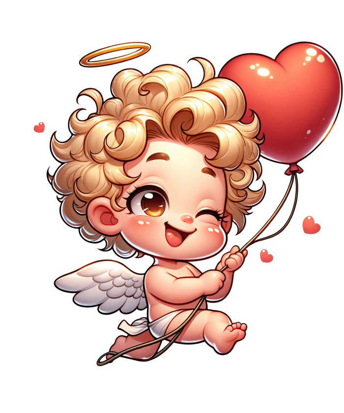 Cute Cupid Love Design pressed on a garment