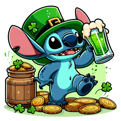 Disney Stitch - Saint Patrick's Clover Design | DTF Dallas - DTF Dallas 