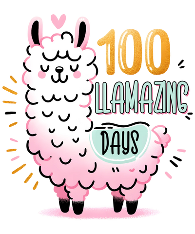100 Llamazing Days of School Llama Design | DTF Dallas - DTF Dallas 