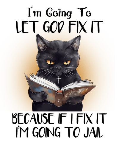 Cute Christian Cat Design - DTF Ready To Press - DTF Dallas 