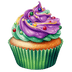 Mardi Gras Cupcake Design - DTF Ready To Press