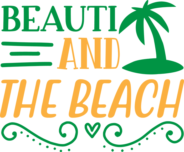 Beauti And The Beach Design pressed on a garment