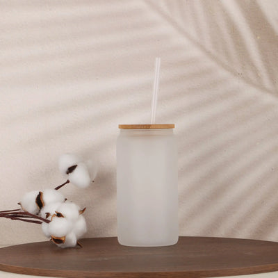 16 oz Premium Glass Tumbler with Bamboo Lid - DTF Dallas 