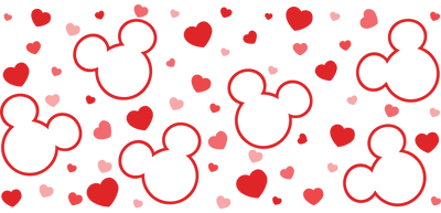 16 oz Libbey Cup Wrap - Valentine's Mickey | DTF Dallas - DTF Dallas 