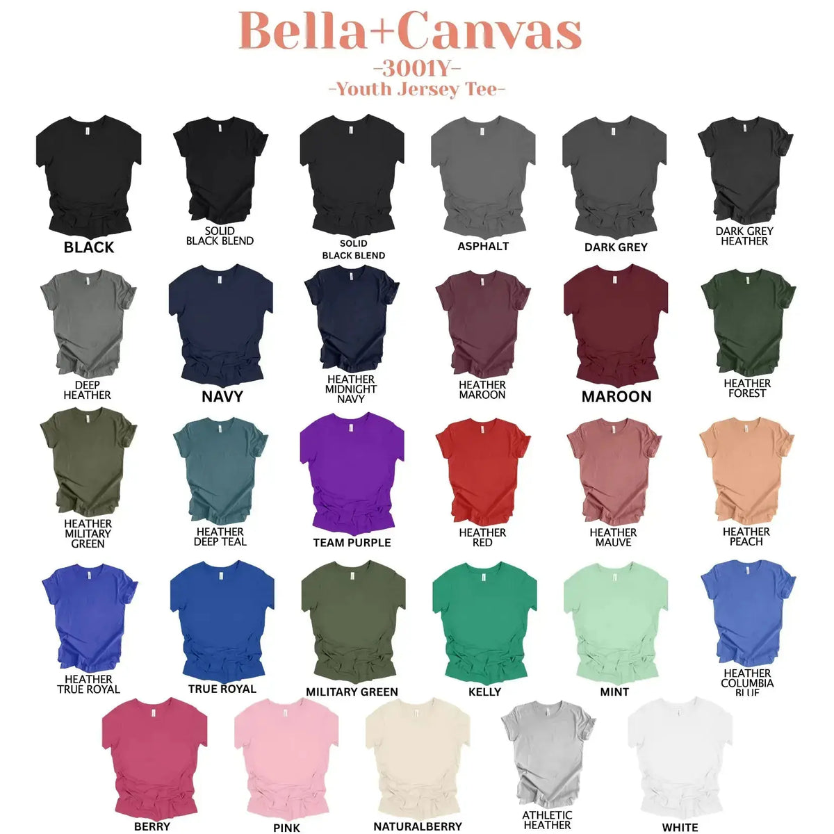 Bella + Canvas 3001Y | Youth Jersey Tee 3001 Y - DTF Dallas 