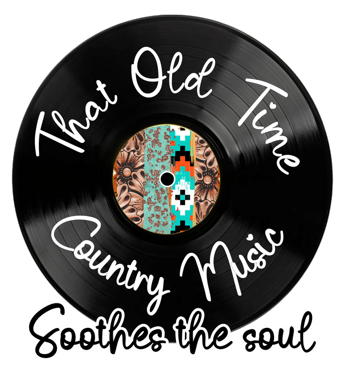 Country Music Soothes the Soul Design pressed on a garment
