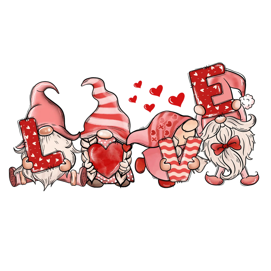Gnome Love Valentine's Day Design (V1) | DTF Dallas