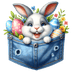 Cute Rabbit Easter Design - DTF Ready To Press