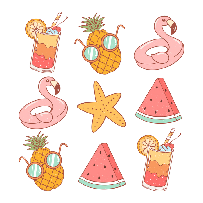 Cute Summer Life Design pressed on a garment