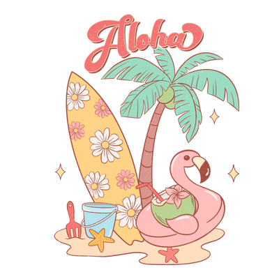Aloha Summer Design - DTF Ready To Press - DTF Dallas 