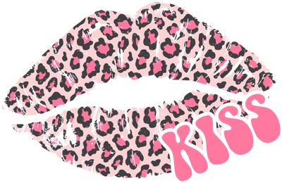 Kiss Valentine's Day Leopard Design | DTF Dallas - DTF Dallas 