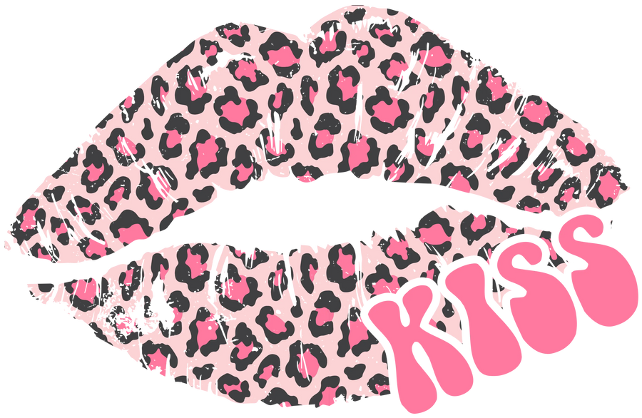 Kiss Valentine's Day Leopard Design | DTF Dallas