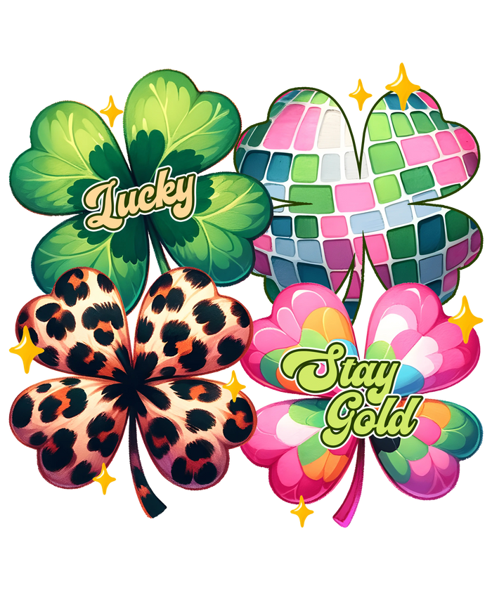 Retro Stay Gold Lucky Saint Patrick's Design pressed on a garment