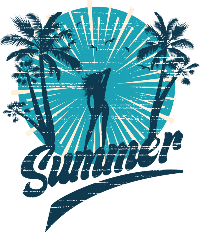 Cool Summer Design pressed on a garment