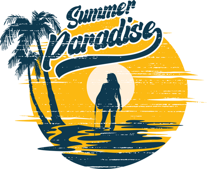 Summer Paradise Design pressed on a garment