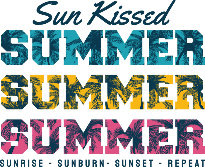 Sun Kissed Summer Design pressed on a garment