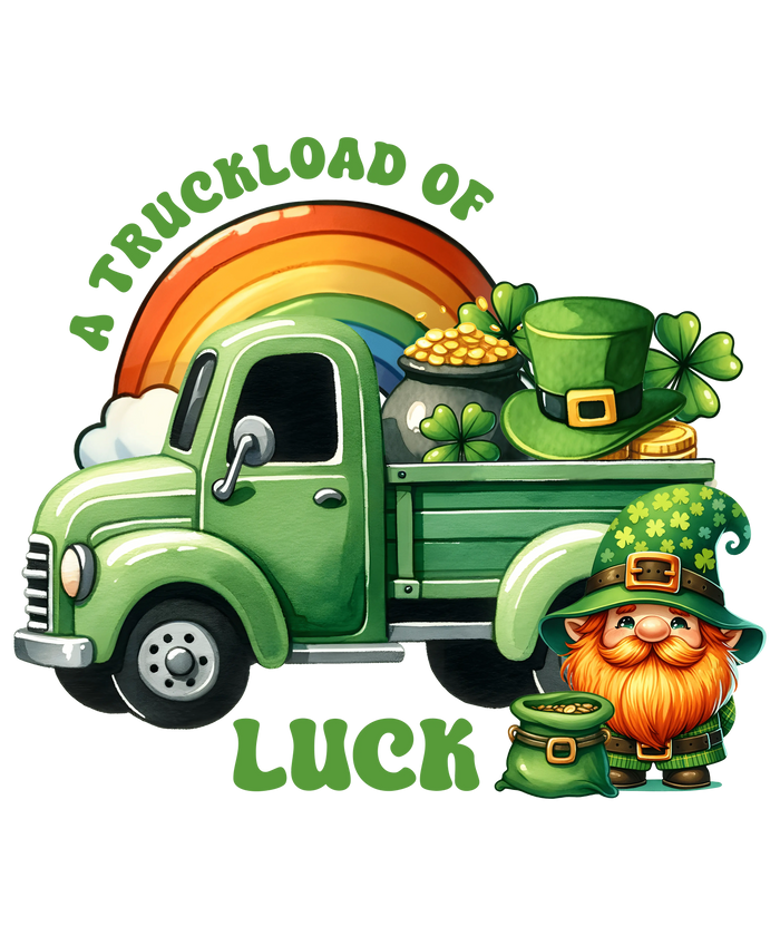 Saint Patrick's Day Irish Leprechaun Truck pressed on a garment